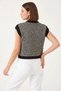 Women's Striped Knitwear Sweater Black Ecru - 6