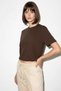 Women's Elastic Waist Balloon Form T-Shirt Bitter Brown - 2