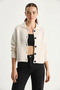 Women's Ecru Cardigan with Pockets