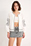 Women's Embroidery Detailed Summer Muslin White Jacket - 7