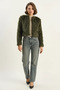 Women's Faux Fur Lined Emerald Green Coat - 6