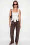 Women's Polka Dot Rope Detailed Corset White Coffee Blouse - 3