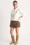 Women's Embroidered Kangaroo Pocket Hooded Casual White Sweatshirt - 2