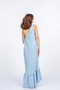 Women's Summer Blue Valeska Premium Muslin Fabric One-Shoulder Dress 50417 - 5