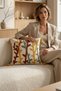 Colorful Botanical Branch Patterned Punch Embroidered Tasseled Cotton Decorative Throw Pillow Cover 42X42 cm - 2