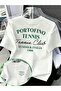 Unisex Portofino Tennis Printed Oversize Crew Neck T-Shirt