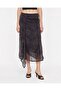 Women's Patterned Asymmetrical Cut Chiffon Skirt - 2