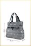 Mely Parachute Fabric Large Size Hand and Shoulder Bag with Writing - Gray - 2
