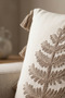 Buldan Handmade Tree Motif Embossed Punch Embroidered Tasseled Cotton Decorative Throw Pillow Cover 42X42 cm - 4