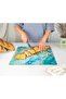 Kitchenville Glass Cutting Board 16"x12": Tempered Glass Kitchen Counter Protector - Durable- Scratch-Resistant, Heat-Proof - Design 9 - Teal Ocean - 3