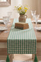 Runner Tablecloth Alternative Runner Fringed Checkered Runner Pink Runner Fuchsia Runner - 2