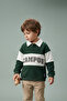 Unisex Kids Polo Collar Sweatshirt College Printed - 2