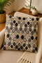 Digital Printed Decorative Throw Pillow Cover 43X43 cm – Modern Patterned Linen Texture