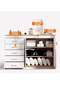 Chest of Drawers, Wooden Storage Cabinet with 5 Dawers and 2 Doors for Household Items and kitchenware, Modern Drawer Storage Cabinet for Living Room Dining Room and Bedroom (White) - 4