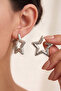 Silver Color Starfish, Star and Minimal Model 3-Piece Earring Set - 2