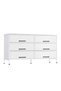 Dressing Storage Model with 6 Drawers For Home inside Room 59.8" inch White Color - 4