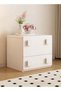 Multipurpose Use Modern Retro Style Minimalist Design Durable Solid Wood Bedside Table with Two Drawers Decorative Nightstand Storage Cabinet for Living Room Bedroom 48x37x50 cm - 5