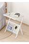 Multifunction Glass-top Sofa Side Table Accent End Table with Magazine Rack Bedside Nightstand Z Shaped Coffee Table Display Stand for Bedroom Living Room Small Space 50x37x57 cm - 4