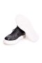 Black Color Lace-Up Genuine Leather Men's Shoes - 3
