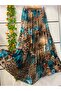 Patterned Three-Layer Chiffon Skirt with Lining