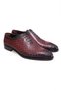 Burgundy Color Lace-Up Genuine Leather Men's Shoes