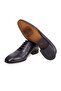 Black Color Lace-Up Genuine Leather Men's Shoes - 3