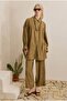 Drawstring Effect Suit Khaki - 2