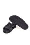 Black Color Laceless Genuine Leather Men's Slippers - 3