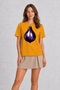 Tattoo Art Style Fig Print T-Shirt - Yellow - 3