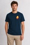 Mango Illustration Print T-Shirt - Navy Blue