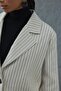 Beige Striped Oversize Jacket - 3