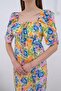 Orange Patterned Poplin Dress - 4