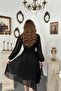 Black Sparkly Asymmetrical Dress - 5
