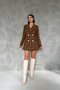 Brown Plaid Pattern Buttoned Jacket - 2
