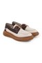 Women's Casual Shoes Genuine Leather Two-Color Lace-Up Boat Type Thick Textured Sole Loafer 26Y-7580 - 3