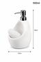 Porcelain Liquid Soap Dispenser 500 ml with Sponge Container and Chrome Pump, Stylish Kitchen and Bathroom Soap Dispenser - 2