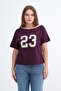Kayık Neckline Printed T-Shirt P10756 - 2
