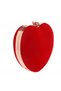 Womens Velour Heart Clutch Bag Vintage Shoulder Handbag Ladies Elegant Purse for Wedding Evening - 3