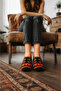 Handmade Orange Cross Roses Motif Knitted Booties in Size 36-37 – Traditional Dowry Women's Booties