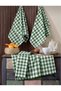 Gingham Pack of 5-Pack of Cotton Nutrition Presentation Cloths, Drying Cloths, Serving Napkins, Kitchen Towels |   Green
