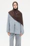 Italian Jacquard Shawl Checkered Pattern - Brown - 4