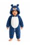 Girl Boy Baby Welsoft Plush Jumpsuit Hooded Zippered Winter Baby Romper Soft Fleece Astronaut Jumpsuit with Teddy Bear Figure