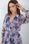 Chiffon Fabric Leaf Pattern Midi Dress - 2