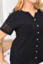 Plus Size Embroidered Linen Shirt - 7