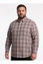 Plus Size Men's Long Sleeve Checkered Single Pocket Oversized Shirt (2XL - 3XL - 4XL)