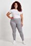 Gray Women's Cotton Flexible Combed Cotton Long Leggings + Gift Sleep Band - Compatible with Large Sizes - 2