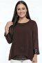 Women's Collar Cuff and Inside Pulpayet Plus Size Chiffon Blouse - 2