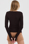 Women's Brown Square Neck Slim Fit Finger-Loop Ultra Soft Flexible Lycra Cotton Basic Body&Blouse - 8