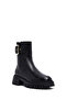 Women's Black Thick-Soled Leather Boots Wf170013Df - 8