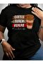 تي شيرت بطباعة جرافيكية باللون الأسود من Teach Repeat Teacher Life Leopard Coffee Lover Back To School